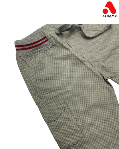 H&M | Self Printed Texture with Red Strips| Boys Shorts| Grey