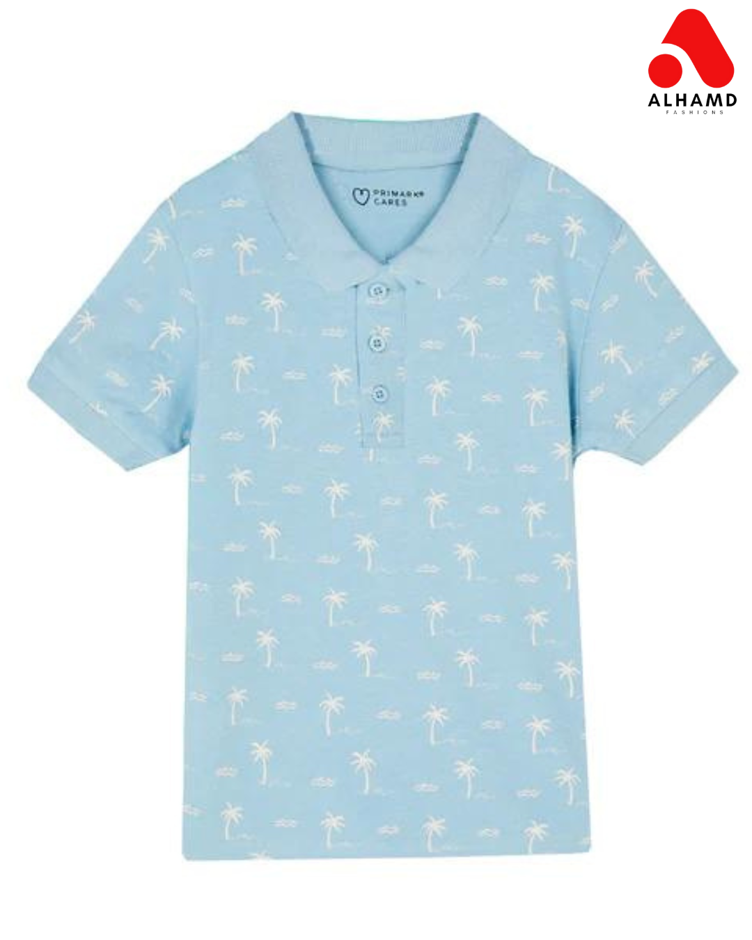 Sky Blue Tree Print | Boys |Polo T-Shirt|