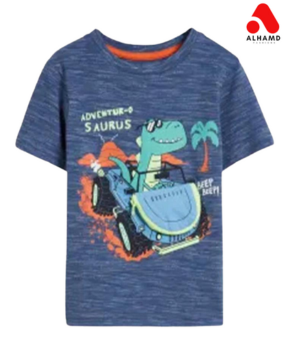 Adventur 0 Saurus | Blue Tshirt |3D Pocket